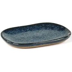 Блюдо «Мерси» №4 песчаник ,H=7,L=98,B=65мм голуб.,серый