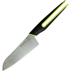 Knife “Santoku”  stainless steel, polyprop. , L=14.5 cm  metallic, green.