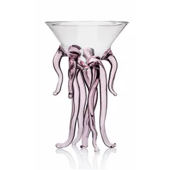 Cocktail glass “Medusa” glass 200ml D=11,H=20cm clear,pink.