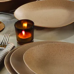 Тарелка «Гэлэкси» ассиметричная фарфор D=350,H=39мм бежев., изображение 4