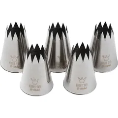 Pastry nozzle “Open star” [5 pcs]  stainless steel , H=50, L=35/18mm
