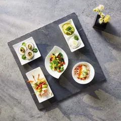 Менажница «Аппетайзер» 2 секции d=7,5см фарфор ,H=21,L=130,B=60мм белый, изображение 2