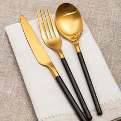 Ложка столовая «Дистрикт Блэк Голд Мэтт» матовый сталь нерж. ,L=196,B=40мм золотой,черный, изображение 4