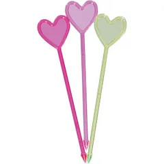 Skewers for canapés “Heart”[250pcs] polystyrene ,L=85mm multi-colored.