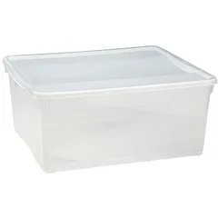 Container for products “Crystal” with lid  polyprop.  18 l , H=17, L=40, B=33.5 cm  transparent.