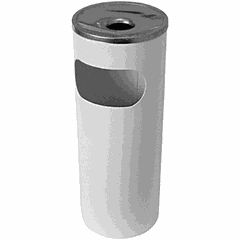Ashtray galvanized steel D=23,H=60cm white