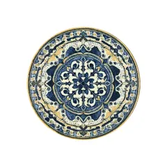 Тарелка «Блум Гранада» фарфор D=270,H=25мм синий,желт.