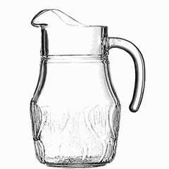 Jug “Fleur” glass 1.3l D=18,H=22cm clear.