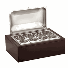 Станция буфетная с лотками [4шт] для подогрева  цвет венге ,H=30,L=64,B=46см