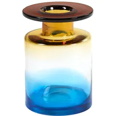 Vase glass D=18.5,H=27,B=22.9cm blue,amber.