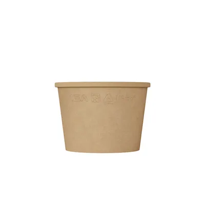 Контейнер бумажный OneBowl для супа картон 380мл D=102/77,H=72мм св.корич., Цвет: Светло-коричневый, Объем по данным поставщика (мл): 380, изображение 2