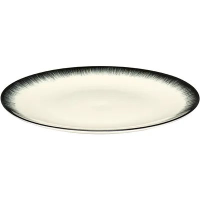 Тарелка «Де» №3 фарфор D=17,5см кремов.,черный, изображение 3