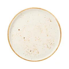 Тарелка «Крафт Вайт» с бортом фарфор D=203,H=13мм белый,коричнев.