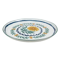 Тарелка «Луга» Цветок плоская керамика D=280,H=24мм белый,разноцветн., изображение 2