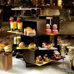 Стойка фуршетная 15 отделений вращающаяся металл,стекло ,H=41см бежев., изображение 2