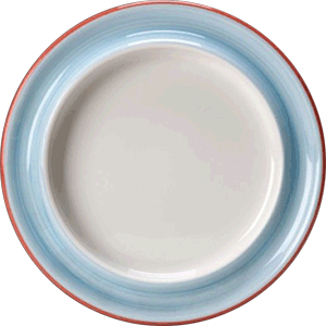 Тарелка «Фридом Рио Блю» мелкая фарфор D=21,6см белый,синий