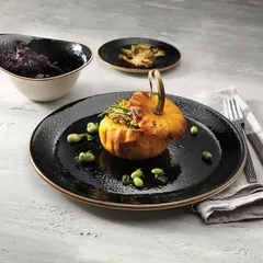 Тарелка «Крафт Лакрица» мелкая фарфор D=30,H=2см черный, изображение 4