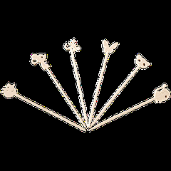 Шпажки для канапе «Животные»[150шт] бамбук ,L=95мм бежев.