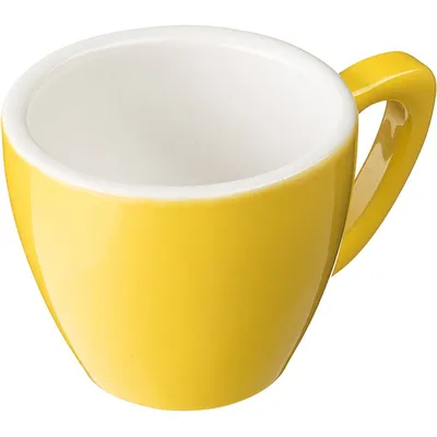 Чашка кофейная «Пур-Амор» фарфор 80мл D=66/40,H=55,L=90мм желт.,белый, изображение 6