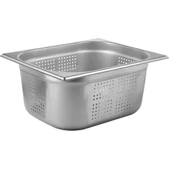 Gastronorm container (1/2) perforated  stainless steel , H=15, L=32.5, B=26.5 cm  metal.