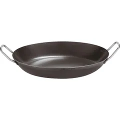 Paella pan blue steel D=34,H=5cm gray