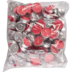 Свечи «Таблетки»[100шт] воск,алюмин. D=4,H=4см красный