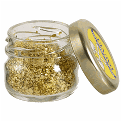 Edible gold (flakes in a jar 0.5g)  D=6, H=6cm  gold