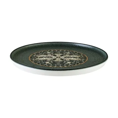 Тарелка «Месопотамия» с бортом фарфор D=28см черный, изображение 2