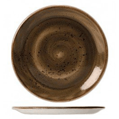 Plate “Kraft Brown” small  porcelain  D=28, H=2cm  brown.