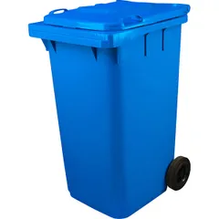 Контейнер для мусора на обрезиненных колесах пластик ,H=119,L=58,B=74см синий