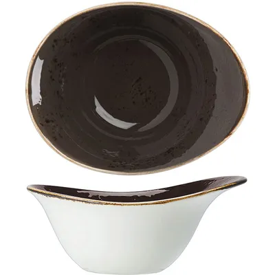 Салатник «Крафт» фарфор 450мл ,H=75,L=180,B=140мм серый