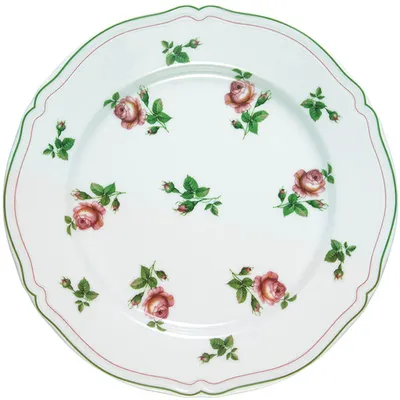 Тарелка «Антирос» фарфор D=17,5см белый,зелен.