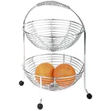 Этажерка 2 яруса для фруктов сталь нерж. ,H=35,5см хромовый