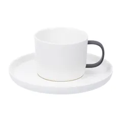 Чашка кофейная «Вейв» фарфор 140мл D=70/60,H=57,L=95мм белый, изображение 3