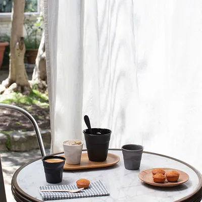 Стакан для эспрессо керамика 80мл D=65,H=60мм черный, изображение 3