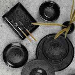 Тарелка «Нанокрем Блэк» прямоугольная фарфор ,H=22,L=230,B=170мм черный, изображение 3