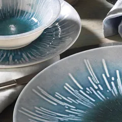 Тарелка «Нанокрем Блю» мелкая фарфор D=230,H=25мм голуб., изображение 2