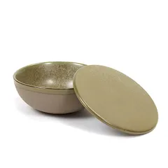 Салатник «Серфис» с крышкой керамика D=13,H=5см зелен., изображение 2