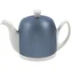 Чайник заварочный «Салам» с колпаком фарфор,алюмин. 0,7л белый,голуб.