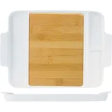 Блюдо для подачи бамбук,фарфор ,H=32,L=295,B=120мм