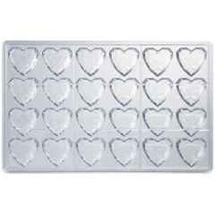 Mold for chocolate “Diamond Heart” on a sheet 275*175mm[24pcs] polycarbonate ,H=15,L=33,B=33mm clear.