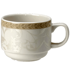 Coffee cup “Antoinette”  porcelain  85 ml  D=60, H=45, L=85 mm  white, olive.