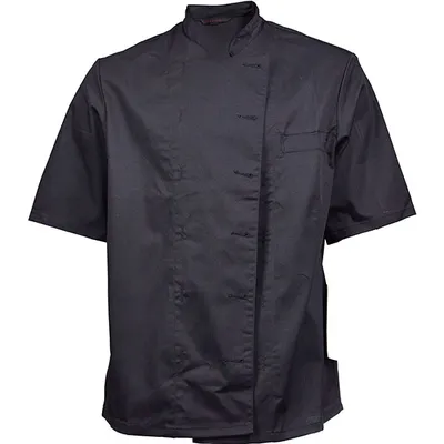 Куртка поварская разм.M б/пуклей с коротким рукавом полиэстер,хлопок черный