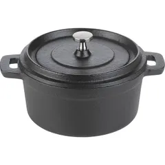 Кастрюля для запекания «Эмбер Каст Мэтт» с крышкой чугун 0,55л D=12,H=5см черный, изображение 2