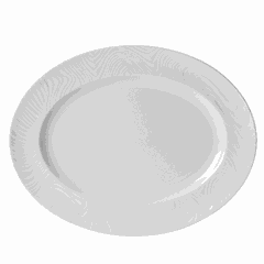 Dish “Optic” oval  porcelain ,H=27,L=330,B=260mm white