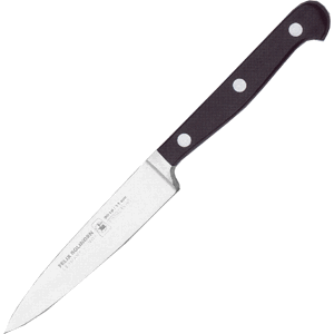 Нож кухонный универсальный «Глория Люкс» сталь,пластик ,H=15,L=235/110,B=65мм черный,металлич.