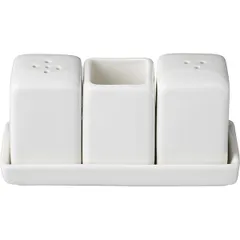 Набор для специй «Кунстверк» 3 предмета на подставке фарфор ,H=60,L=130,B=55мм белый, изображение 2