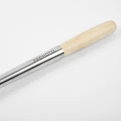 Половник с деревянной ручкой сталь нерж.,дерево 220мл D=115,H=40,L=465мм металлич.,деревян., изображение 3