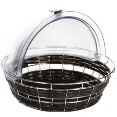 Корзина для хлеба плетеная без крышки арт. 4080701 полипроп. D=40см коричнев.