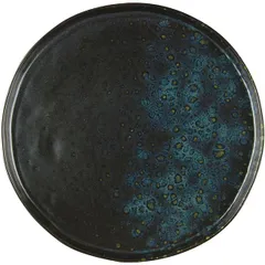 Plate “Phobos” small ceramics D=31cm black,blue